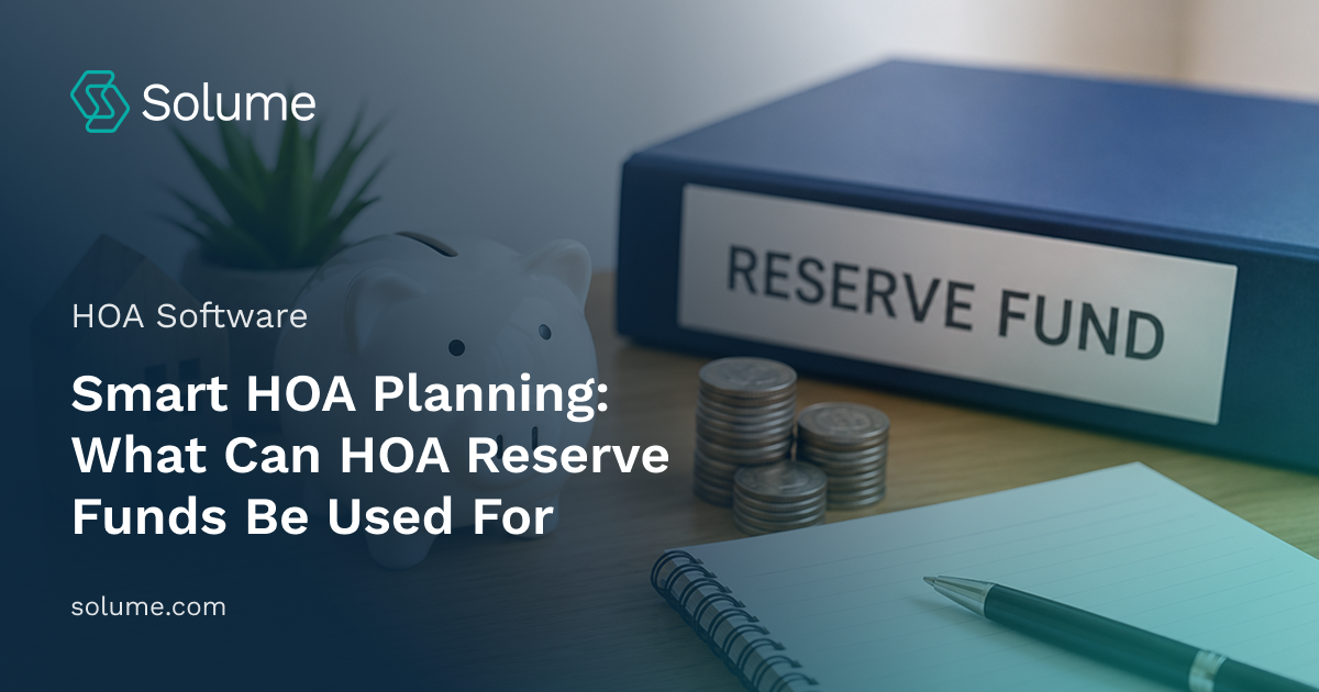 Minimalist desktop scene featuring a white piggy bank, wooden house model, stacked coins, notebook, and pen, symbolizing HOA reserve fund planning and long-term community maintenance savings.