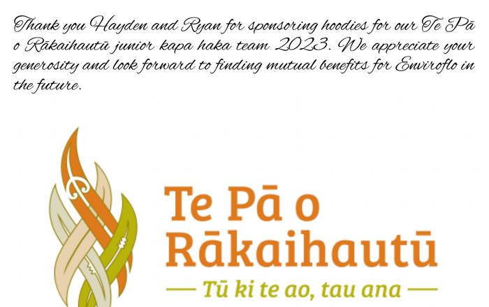 Proud to Support Te Pā o Rākaihautū Kapa Haka Tēina