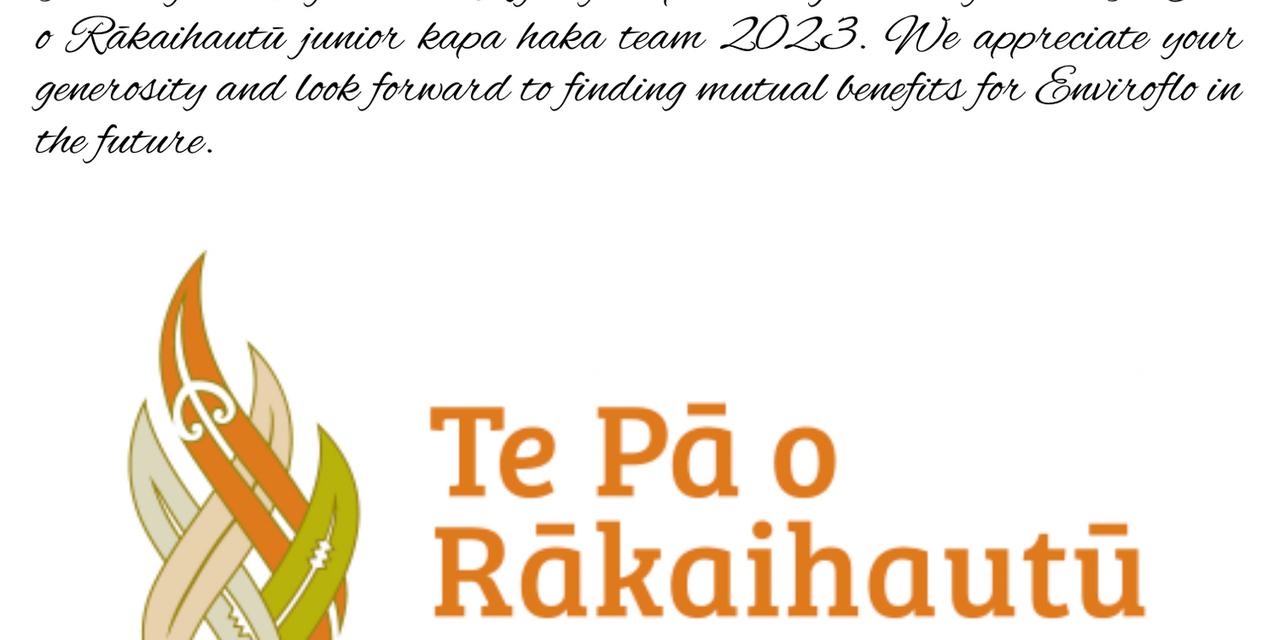 Proud to Support Te Pā o Rākaihautū Kapa Haka Tēina