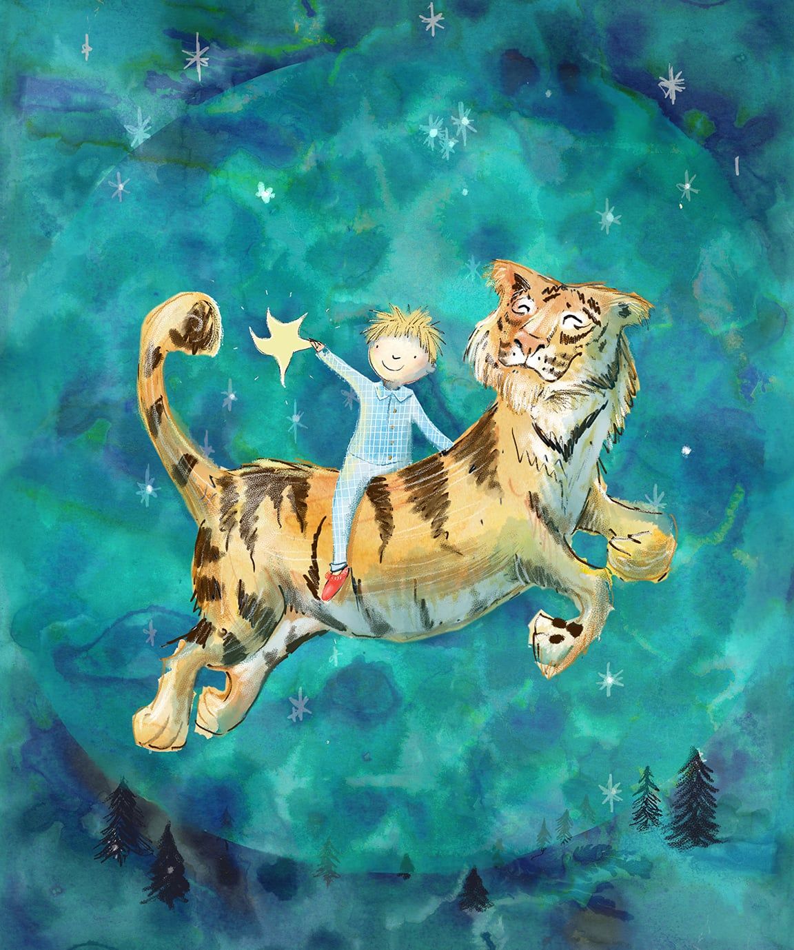 A boy and a tiger walking together