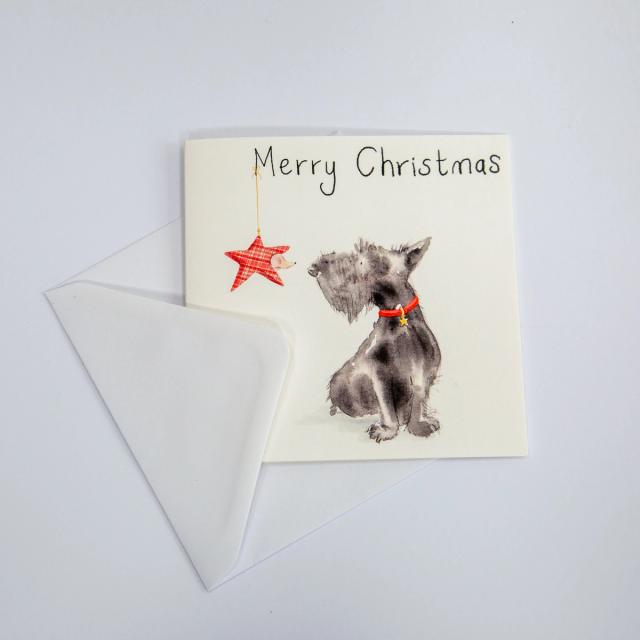 Playful pup Christmas card with envelope