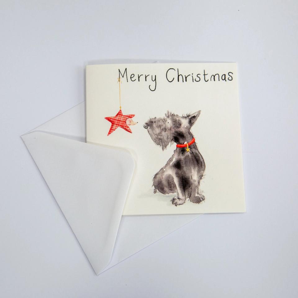 Playful pup Christmas card with envelope