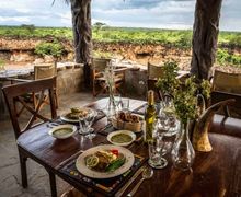Dining table with river view