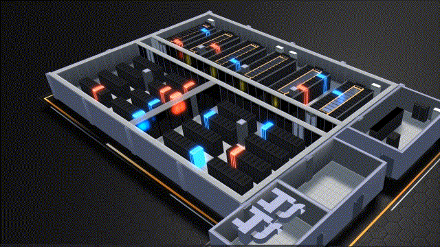 3D digital twin visualization of warehouse fleet routes and material flows