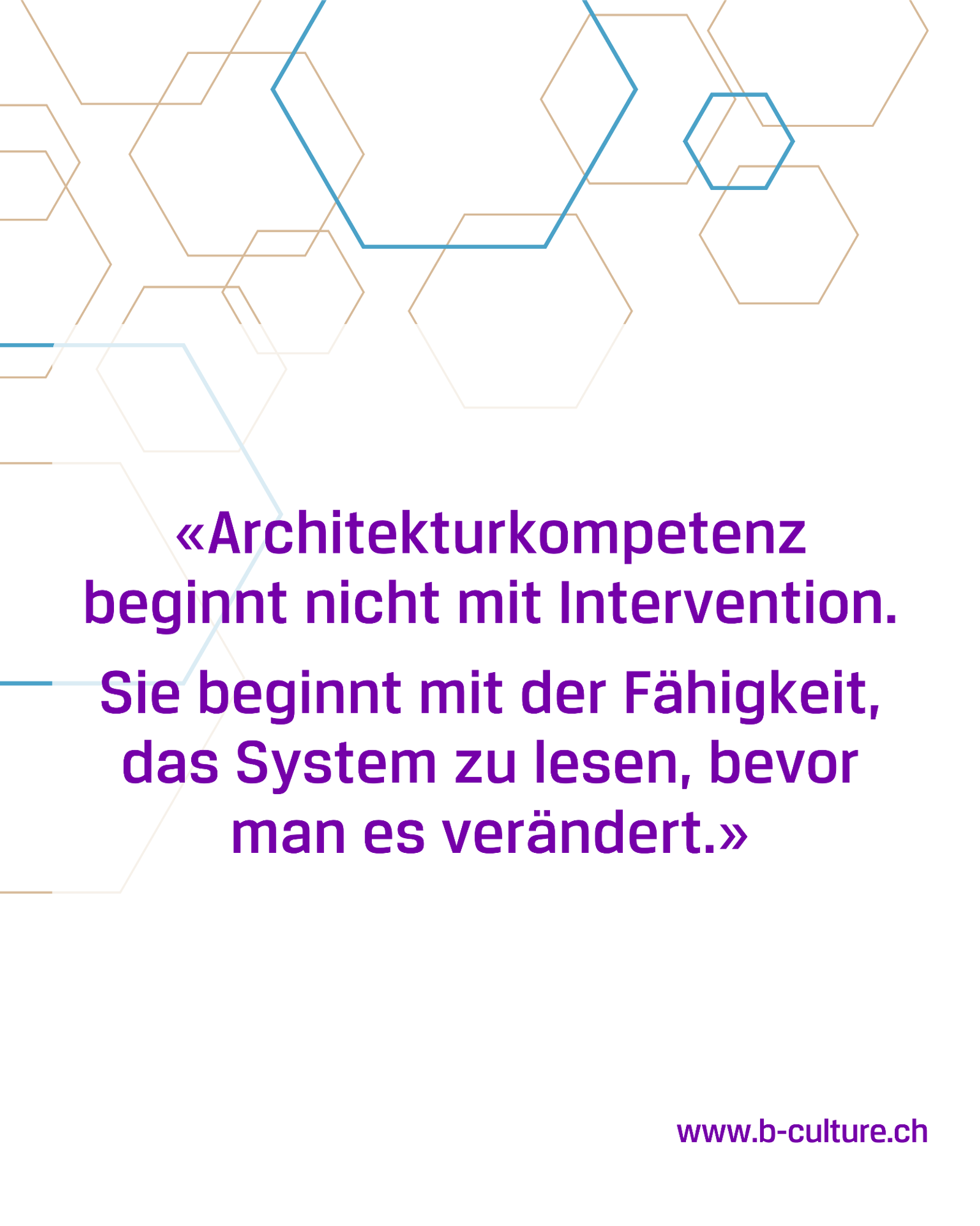 «Architekturkompetenz beginnt nicht mit Intervention. Sie beginnt mit der Fähigkeit, das System zu lesen, bevor man es verändert.»