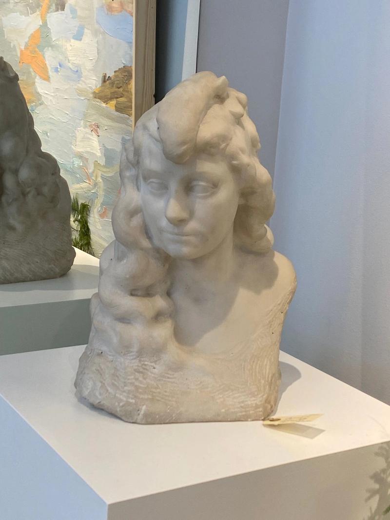 Marble bust signed Matton