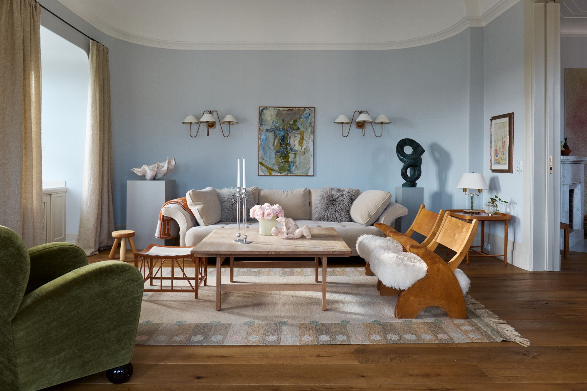View of living room, interior by Marie-Louise Sjögren