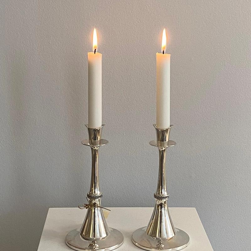 Silver candle holders