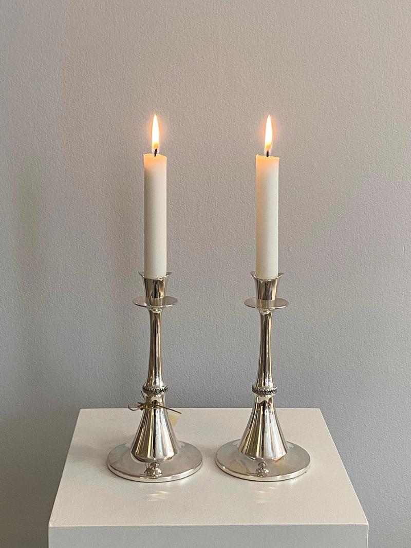 Silver candle holders