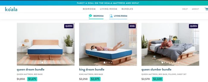 Koala mattress Headless eCommerce Websites built on JAMstack
