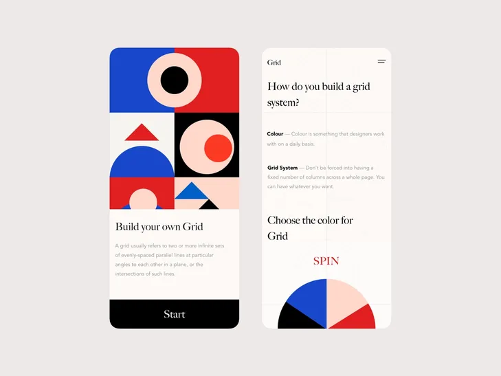 Geometric Shapes grid app