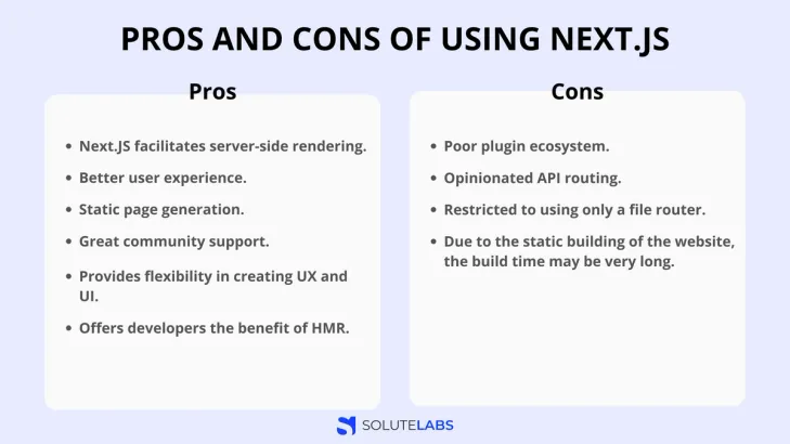 Pros and Cons of using Next.JS