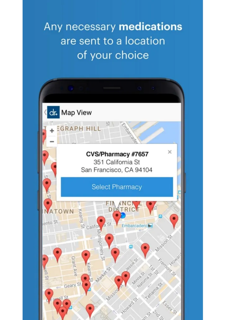 Doctor on Demand have used Google Maps to find the user's location.