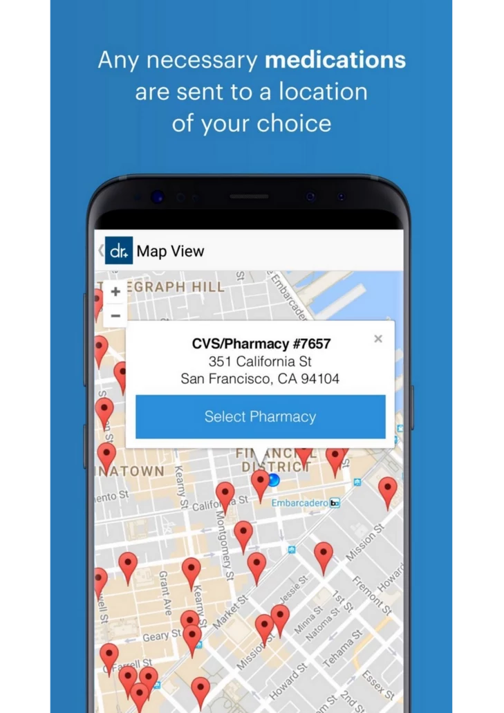 Doctor on Demand have used Google Maps to find the user's location.