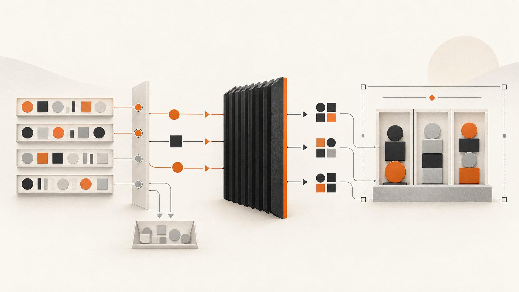 Customer data signals being filtered and transformed before entering a marketing measurement system