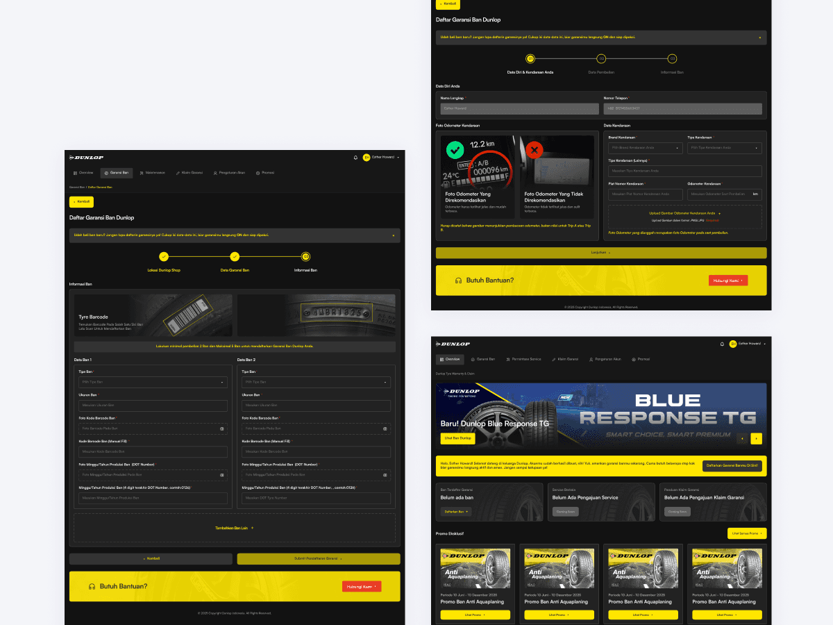 Dunlop Warranty Web App