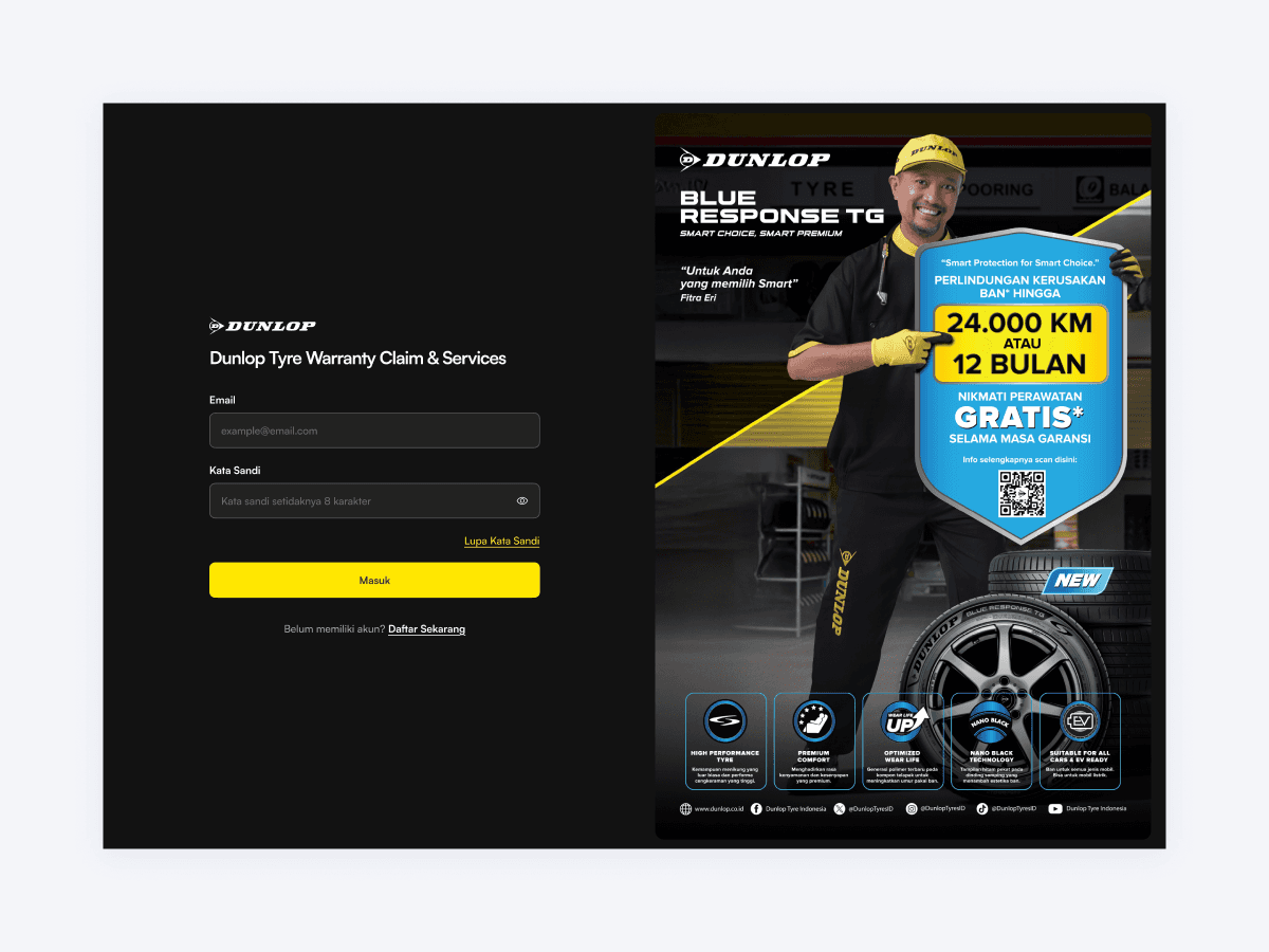 Dunlop Warranty Web App