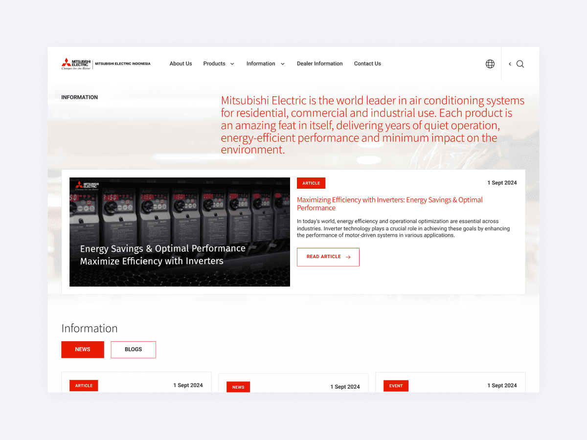 Mitsubishi Electric Indonesia Website Revamp
