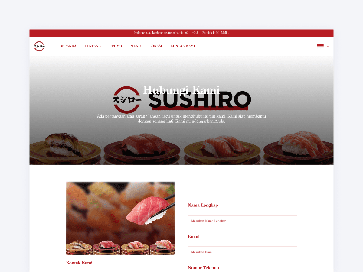 Sushiro Indonesia Website Development