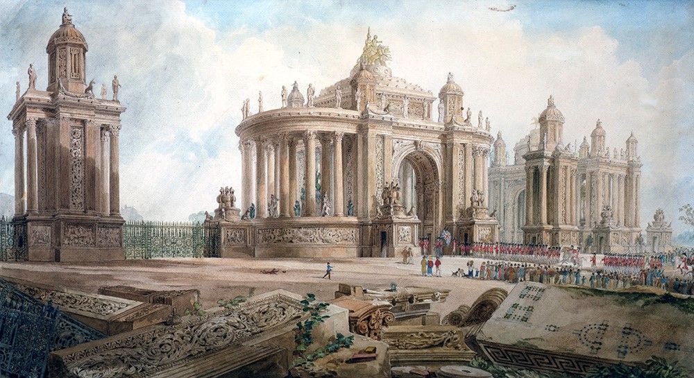 A sketch of a grand building