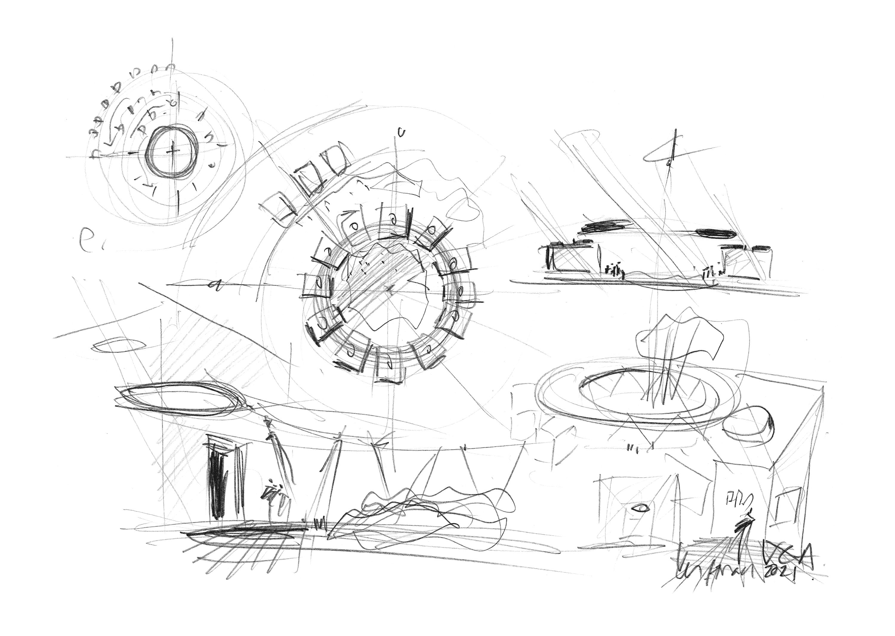 Diagram of a gallery space structure