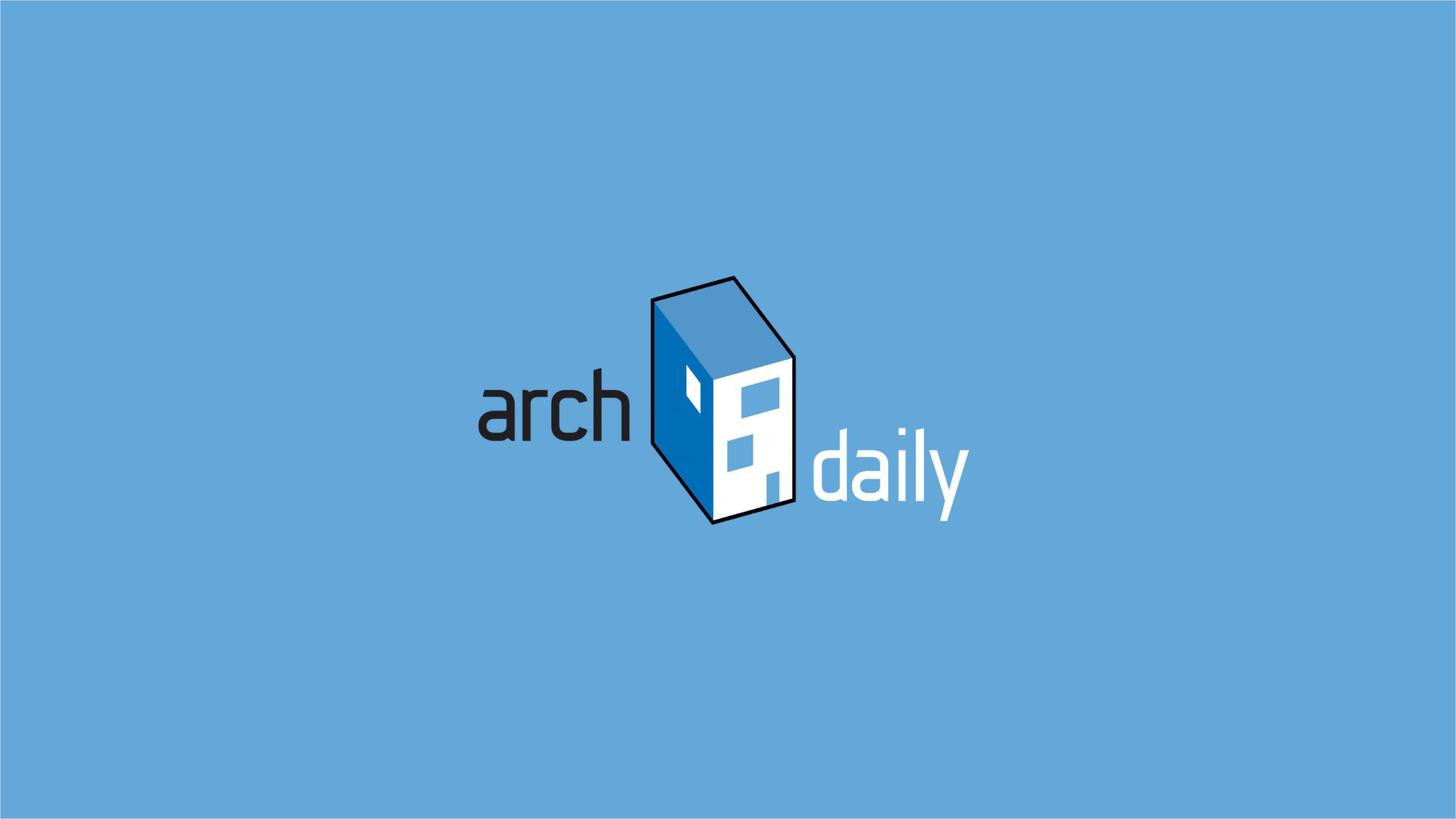 The word ArchDaily on a blue background