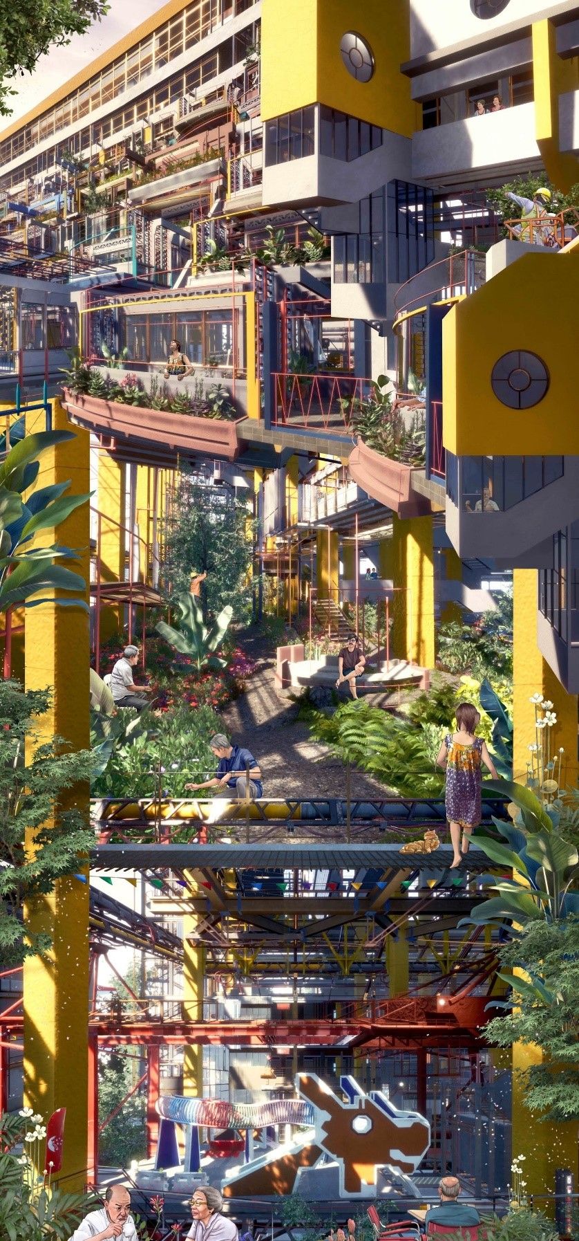 A digital illustration of a dementia centre