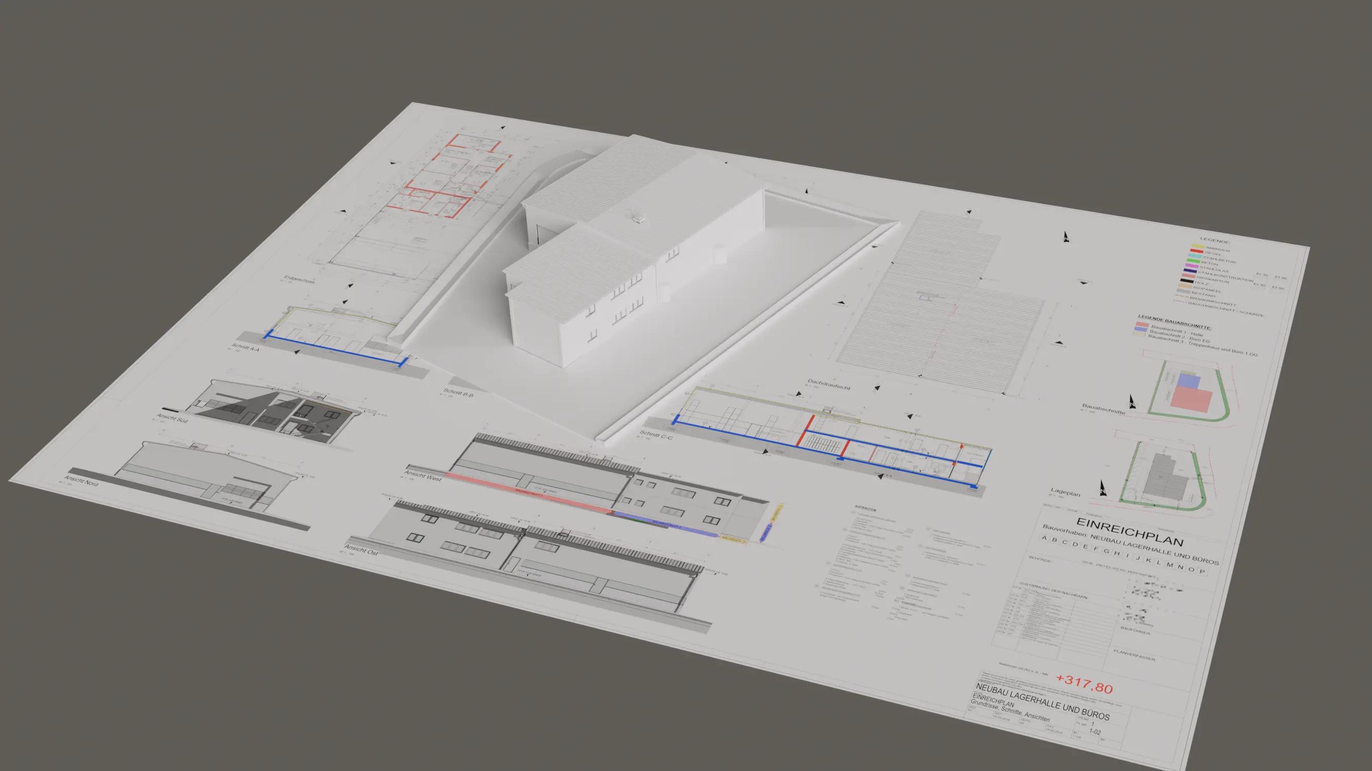 Neubau Büro + Lagerhalle Fa. P.