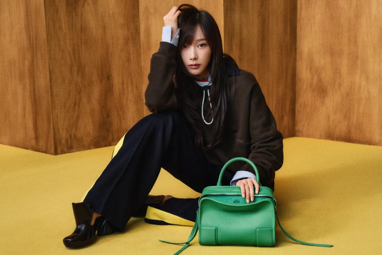Loewe's 180th anniversary campaign cast, shot by Talia Chetrit in a wood-paneled Madrid studio