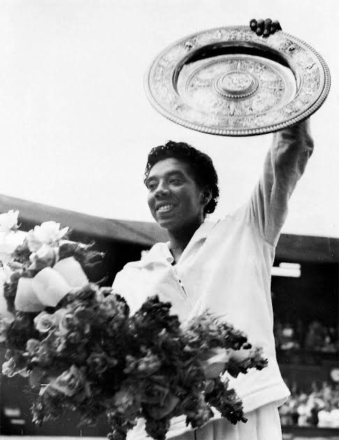 Athea Gibson at Wimbledon, 1957. The black woman to win a Grand Slam.