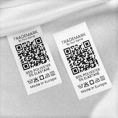 QR code label on a clean fabric