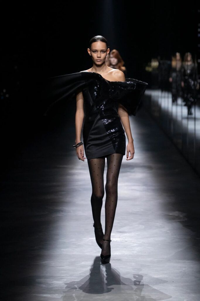 Saint laurent runway look exemplifying the 2026 loud luxury fashion trend