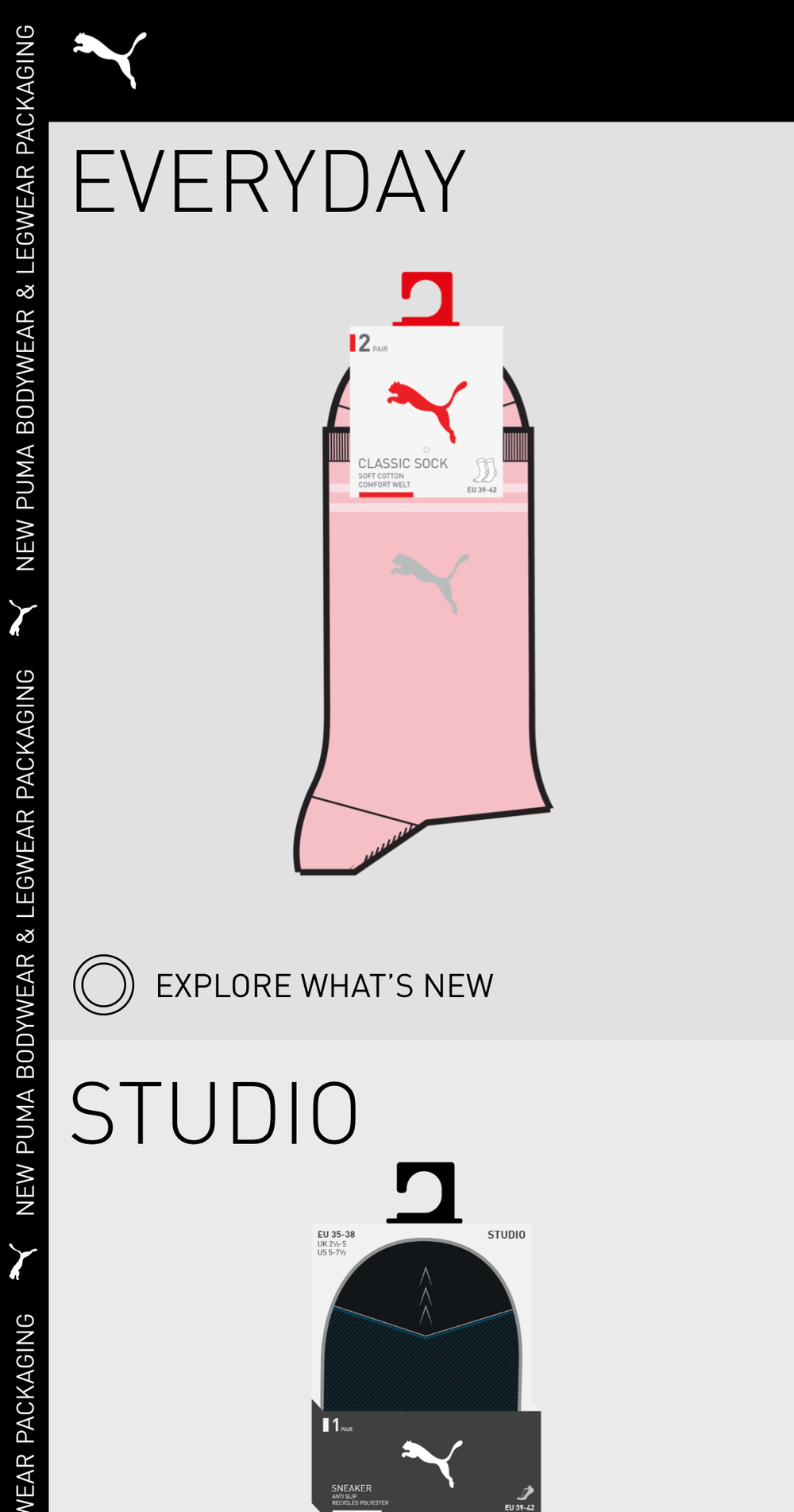 Screenshot of the Phase 2 Puma Bodywear mobile Website showing two packs of Socks