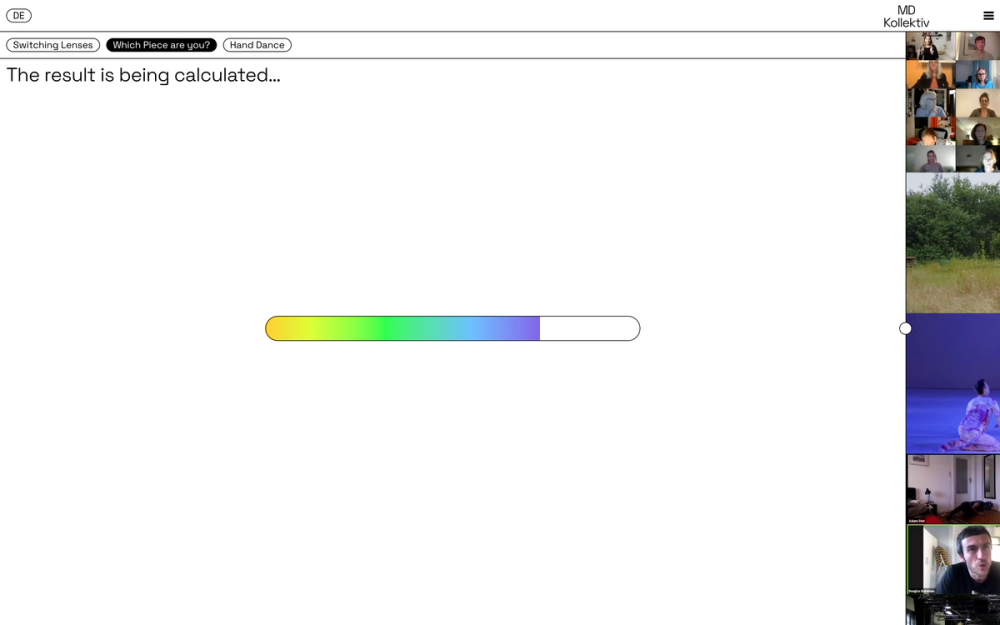 Screenshot from the MD Kollektiv “Play” section with colorful loading screen
