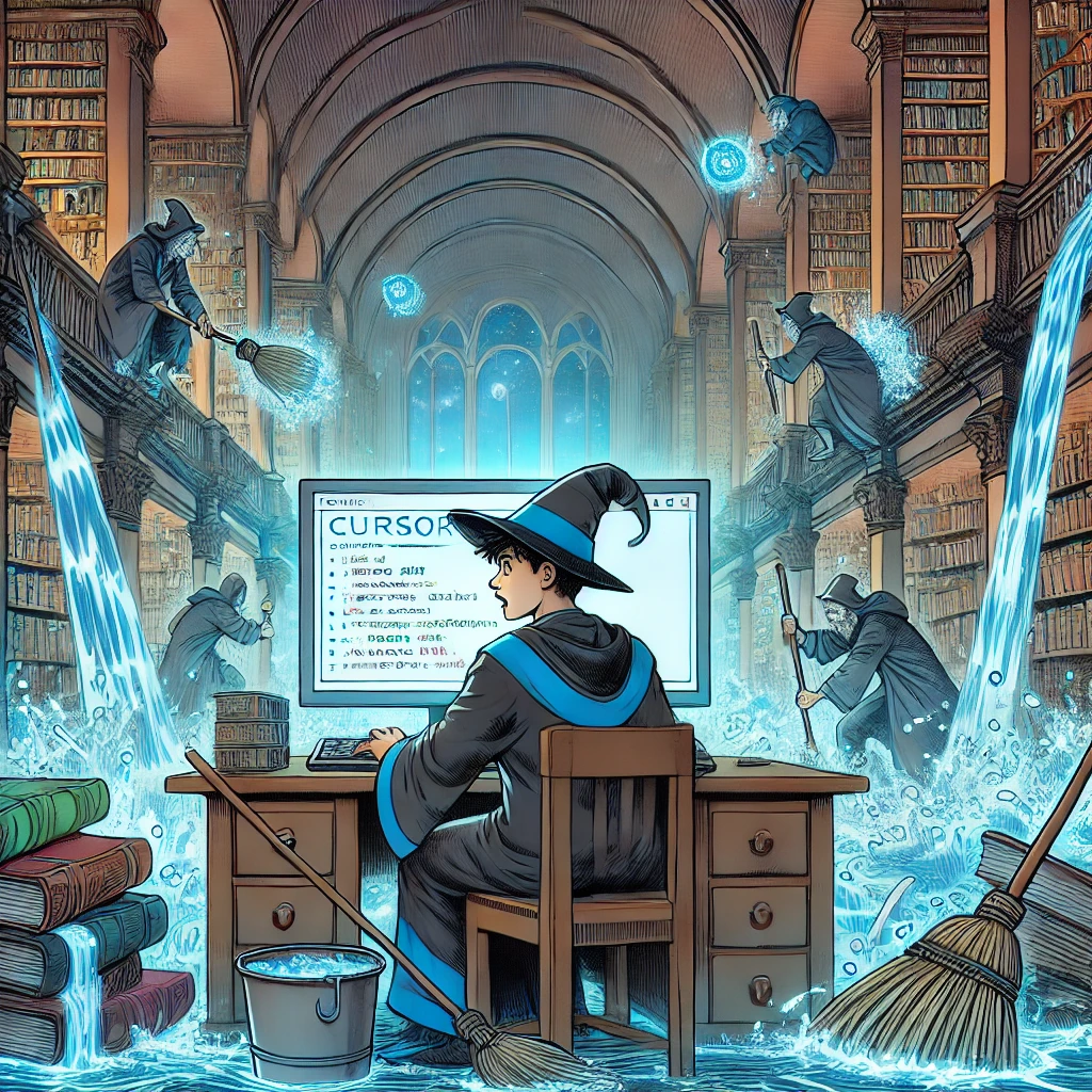 Multiplying Brooms - ‍Coding in Mickey's AI Flooded Workshop