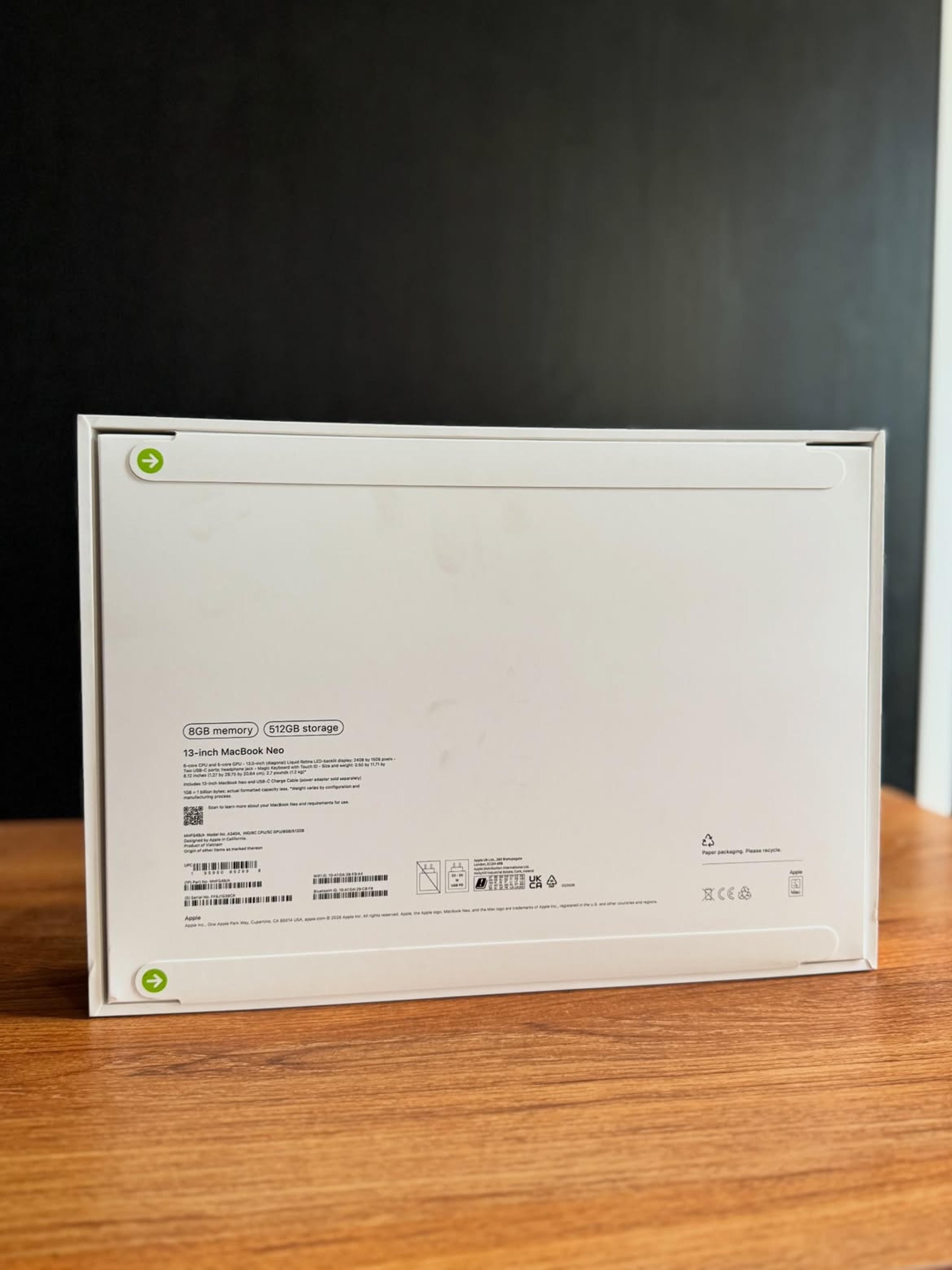 MacBook Neo (2026) 13-inch  8/512GB