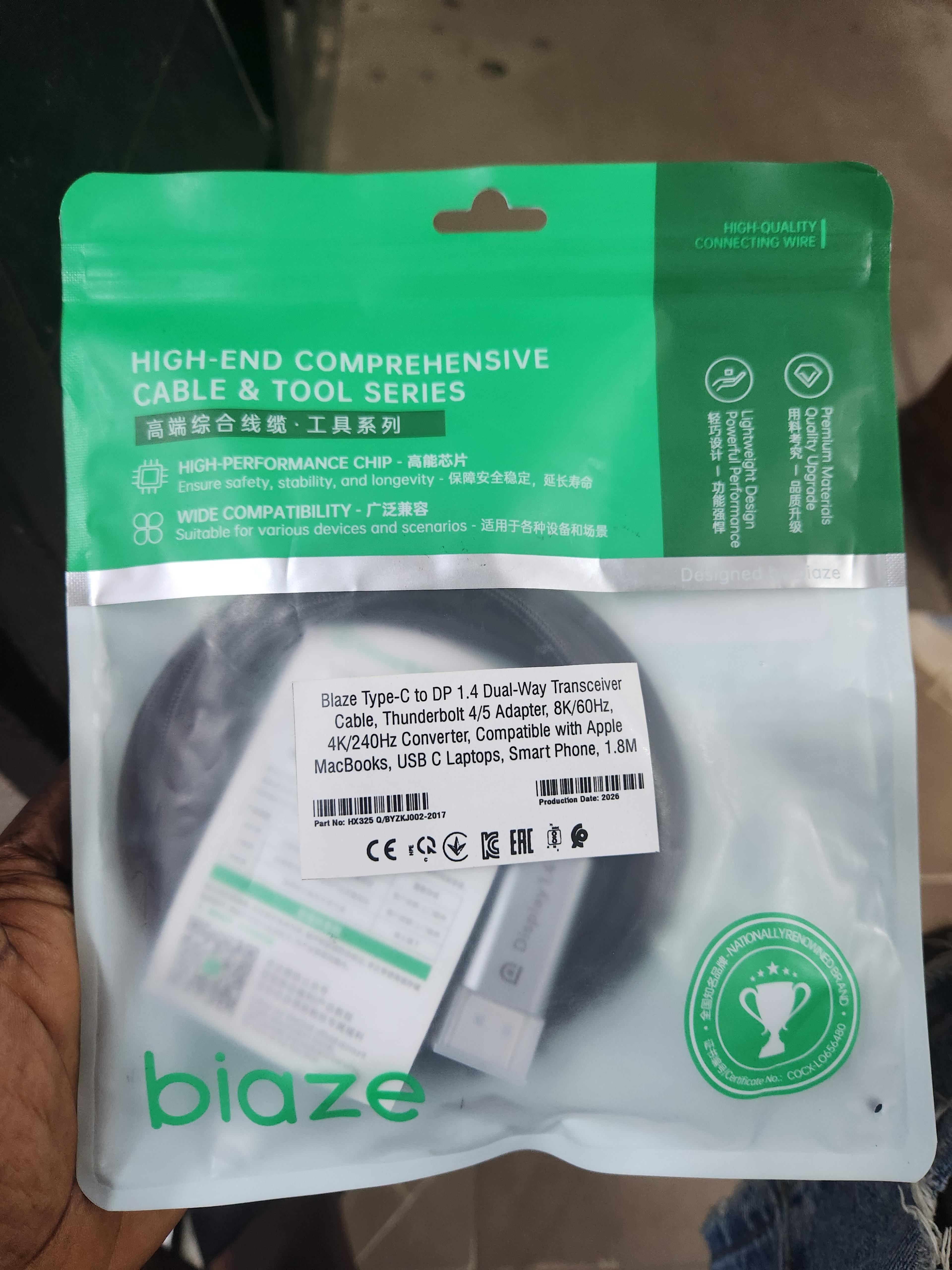 Blaze Type-C to DisplayPort 1.4 Dual-Way Transceiver Cable  - view 4