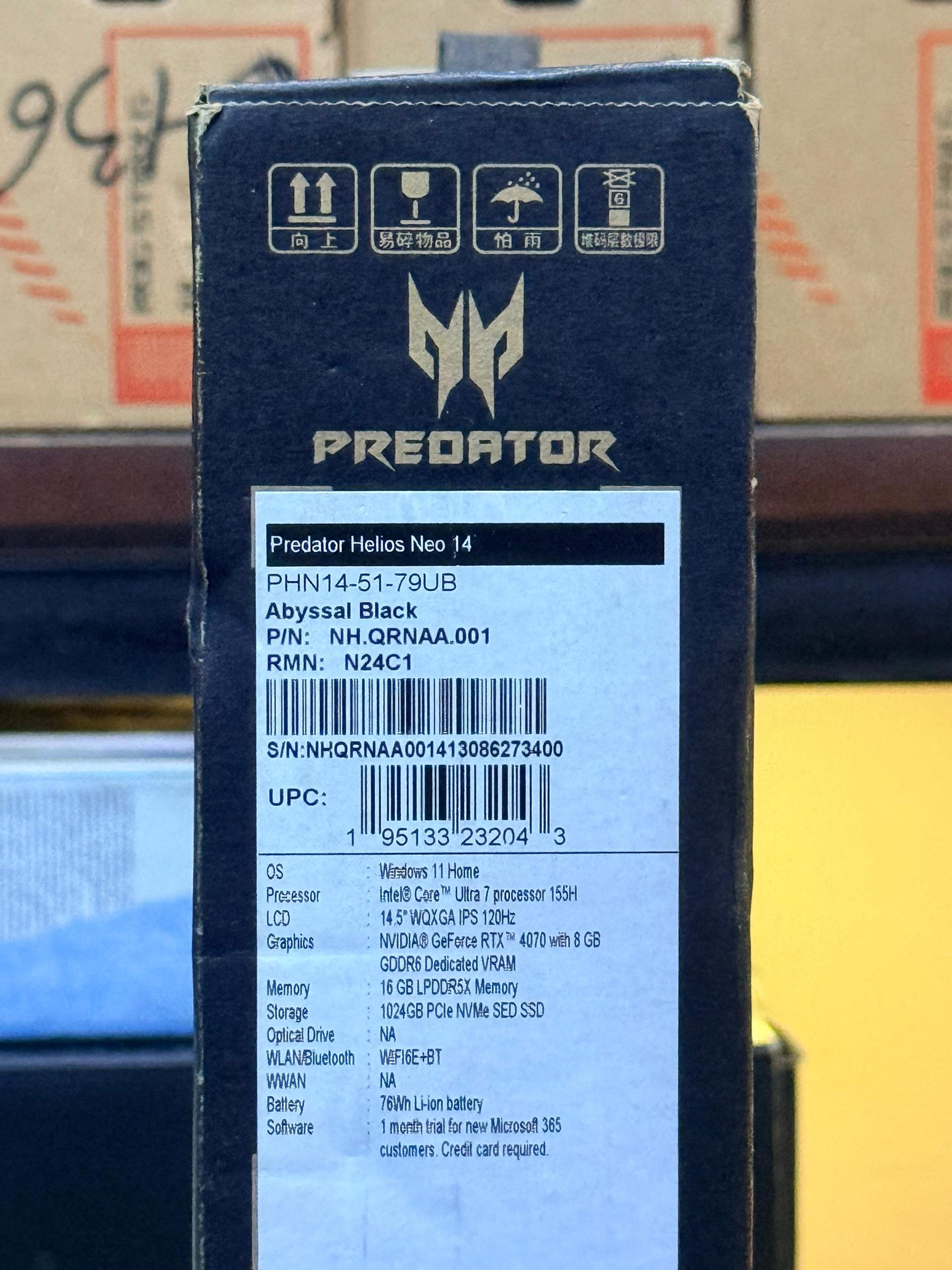 Brand New Sealed Acer Predator Helios Neo 14 PHN14-51-79UB - view 2
