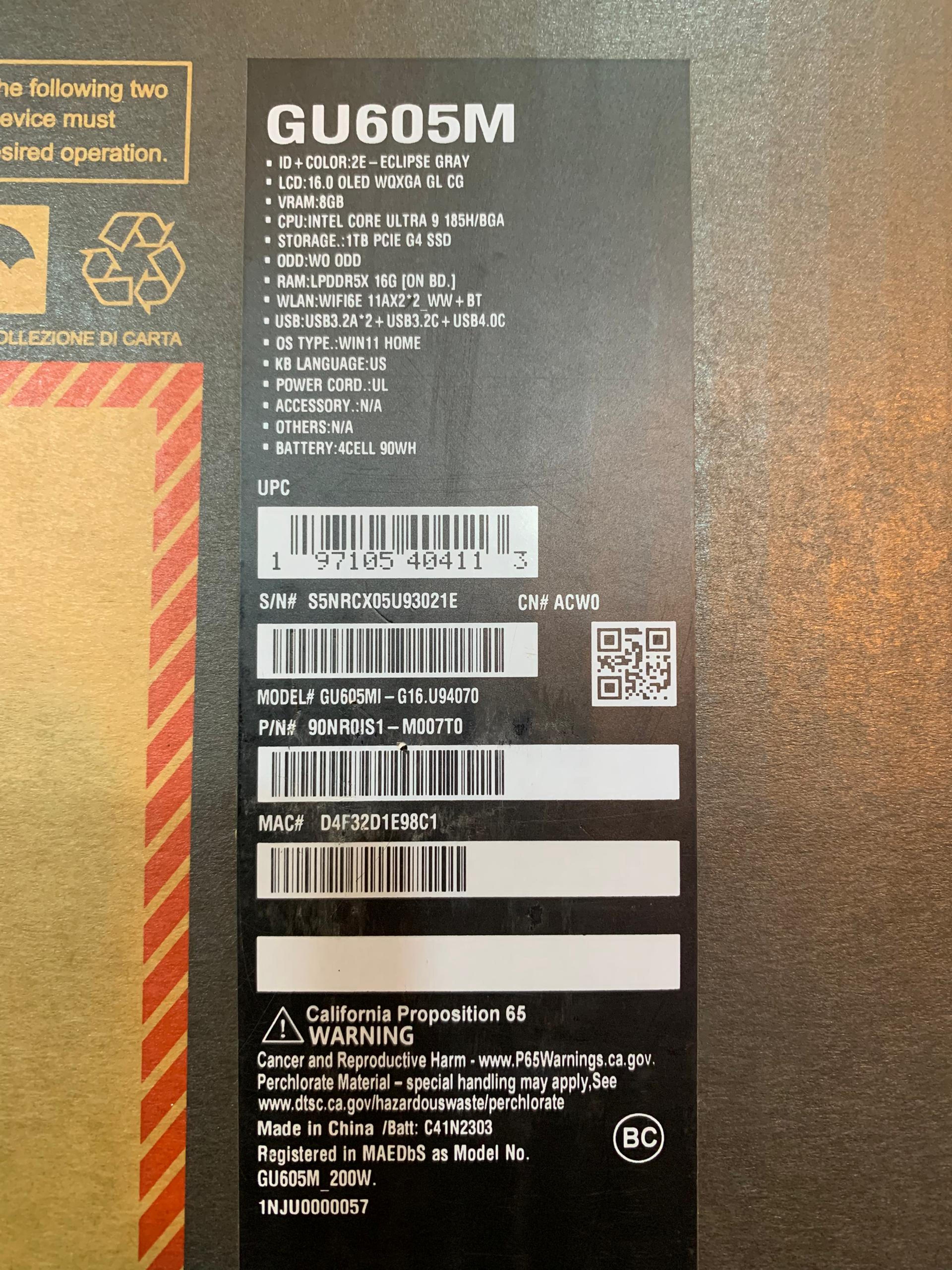 ASUS ROG Zephyrus G16 GU605 (Core Ultra 9 185H / 16GB / 1TB)  - view 2