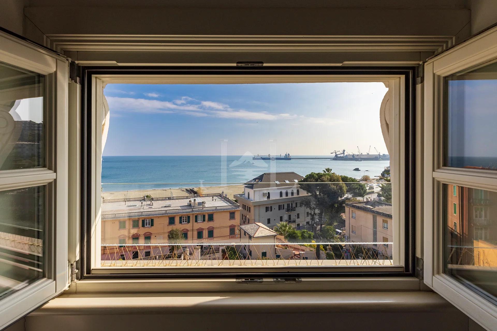 Splendid Sea-View Penthouse for Sale inside Villa Rosenda De Mari