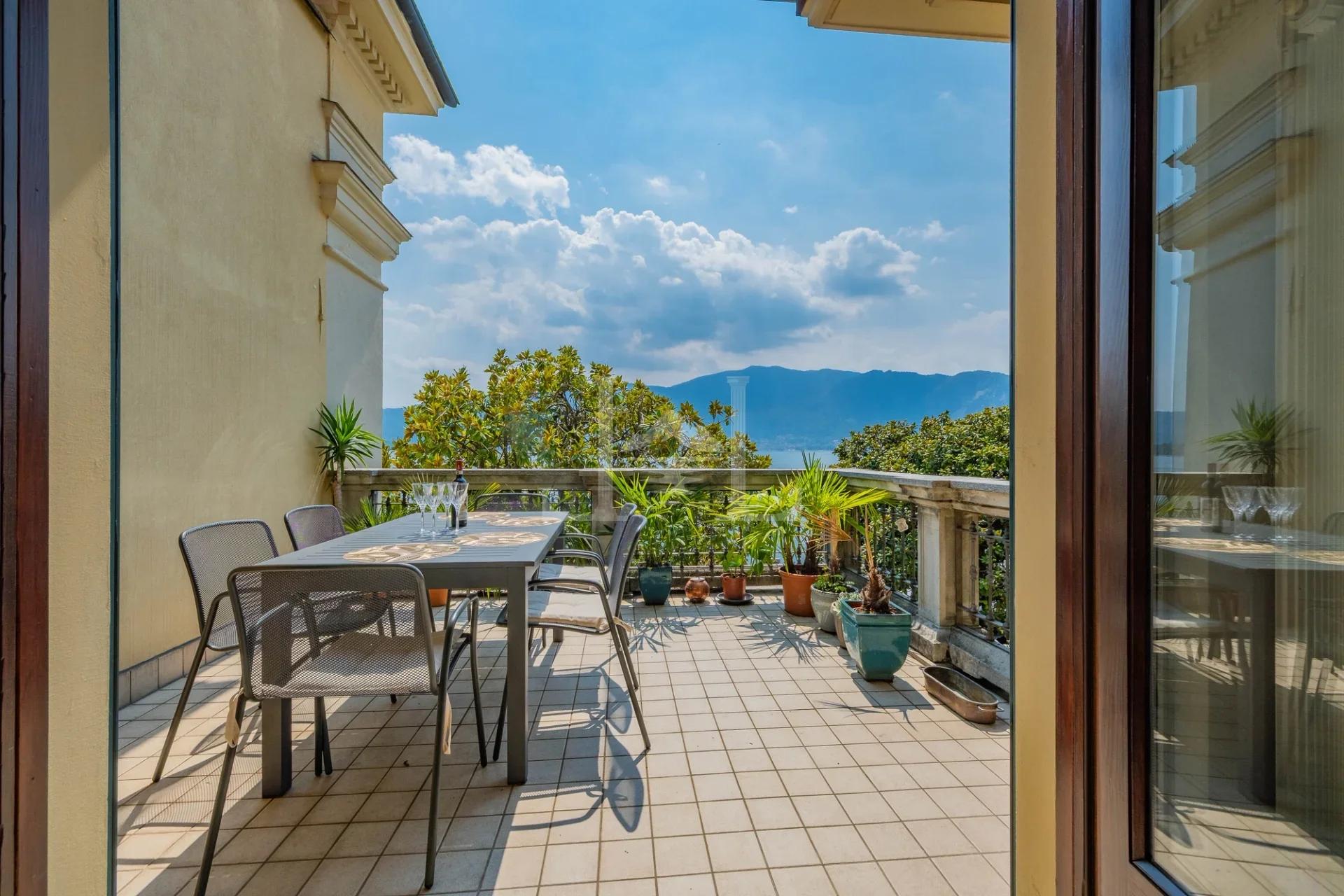 Terrace of the apartment in Via Solferino, Suna