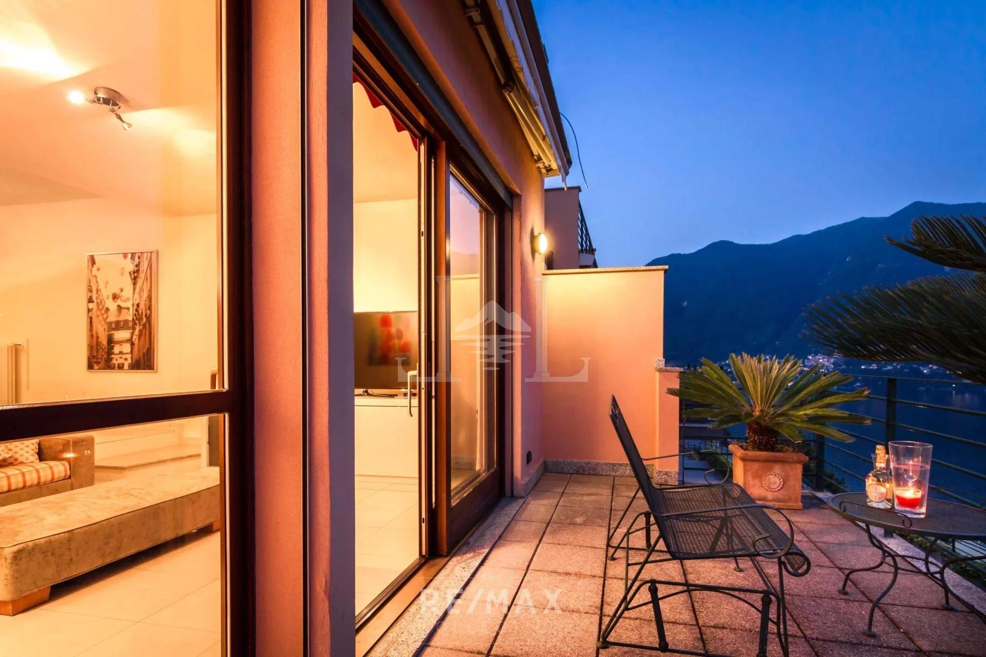 Carate Urio terrace by night