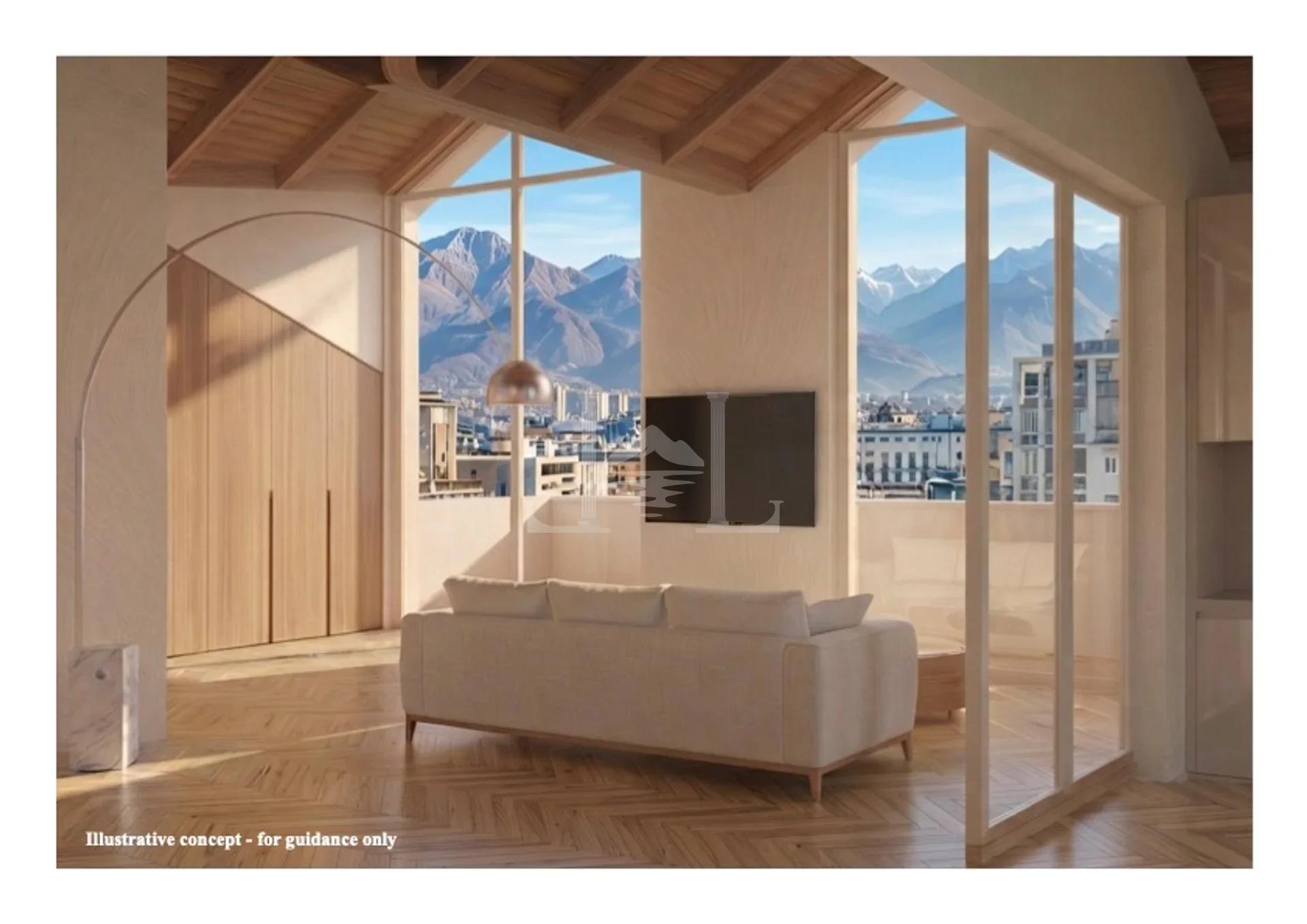 Rendering of the penthouse living room
