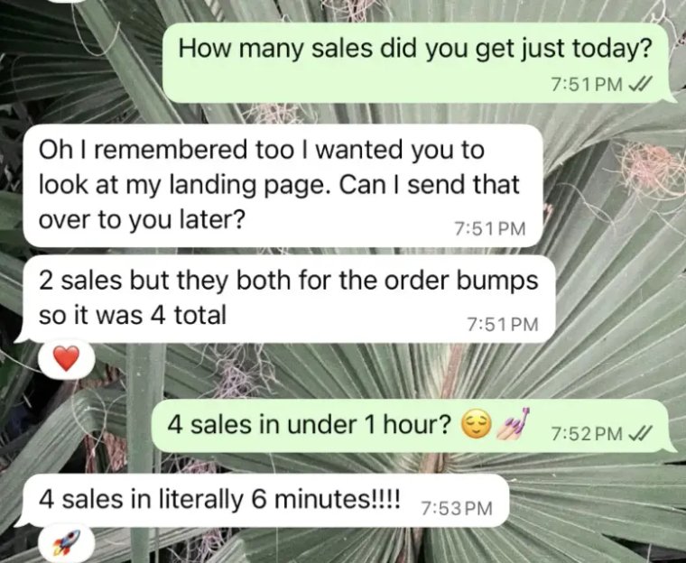 4 sales in 6 minutes
