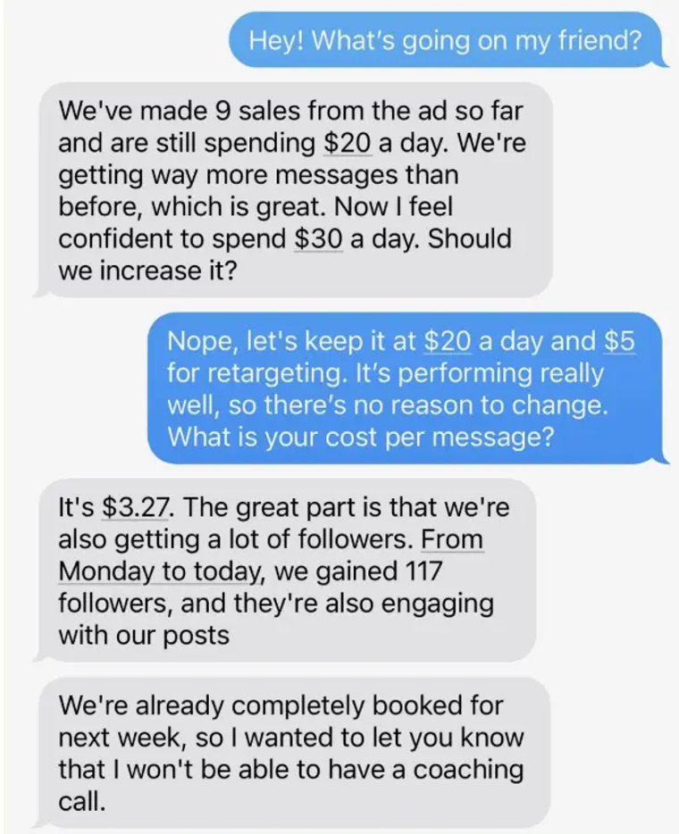 9 sales on $20/day