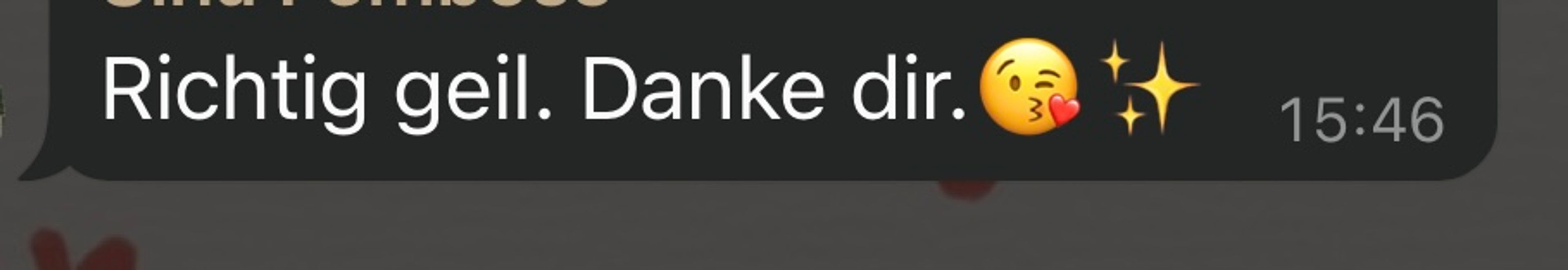 Screenshot of a client message