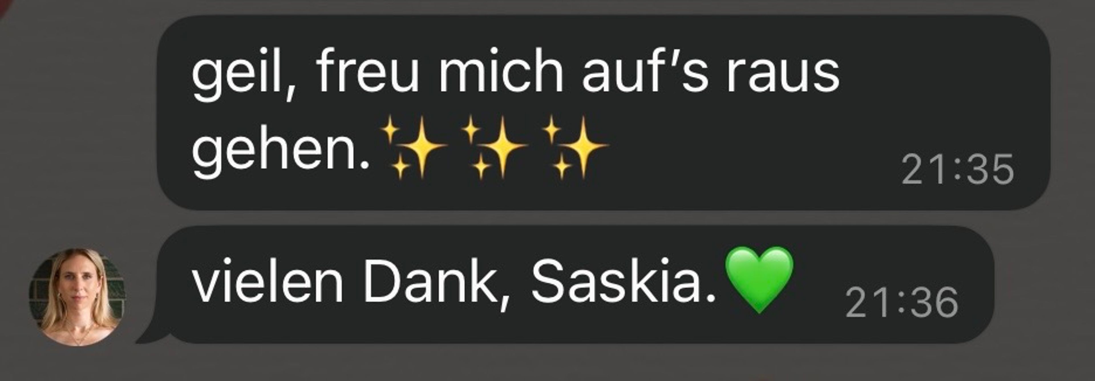 Screenshot einer Nachricht von Kund:innen
