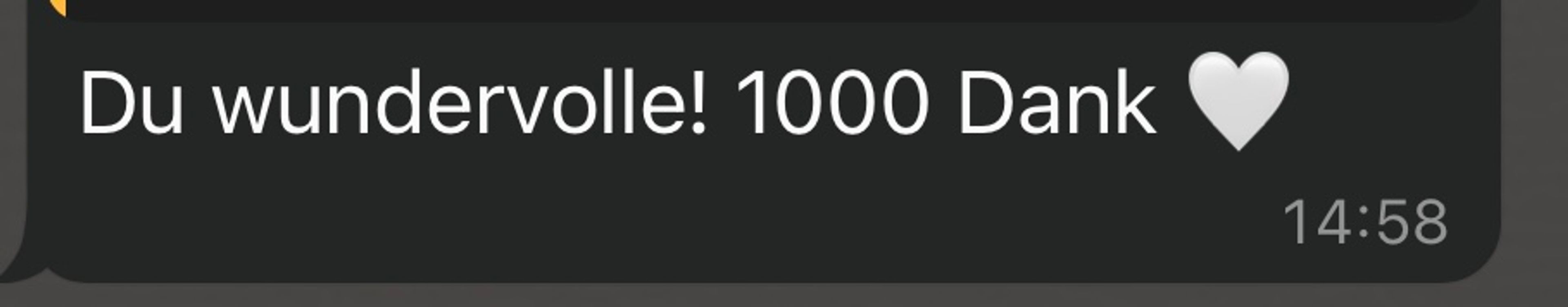 Screenshot of a client message