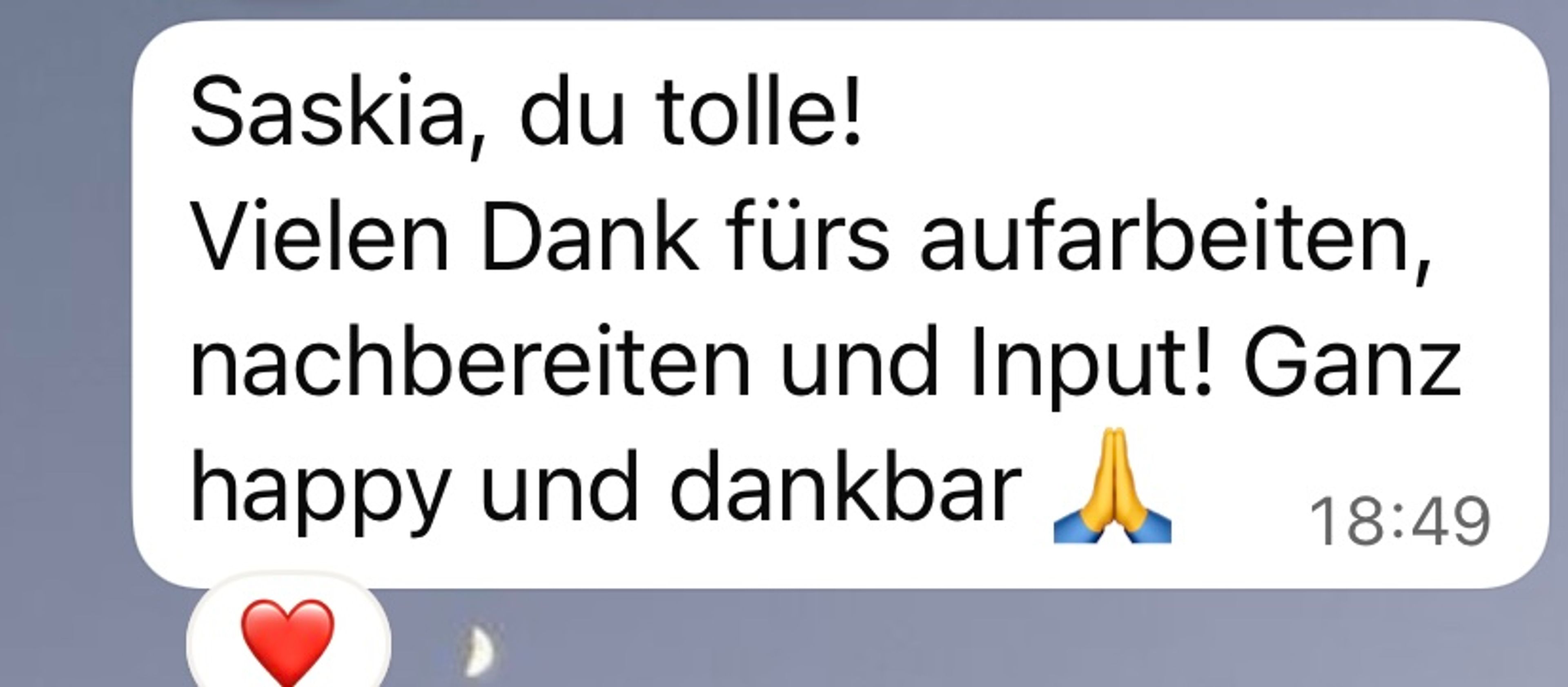 Screenshot einer Nachricht von Kund:innen
