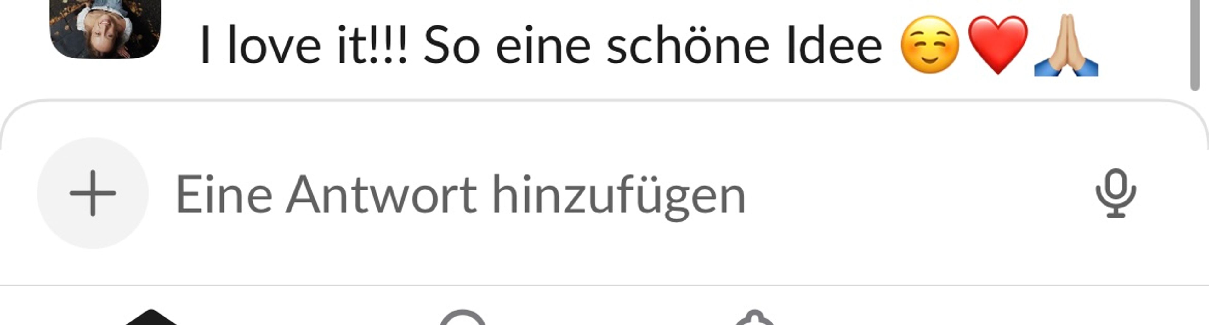 Screenshot of a client message